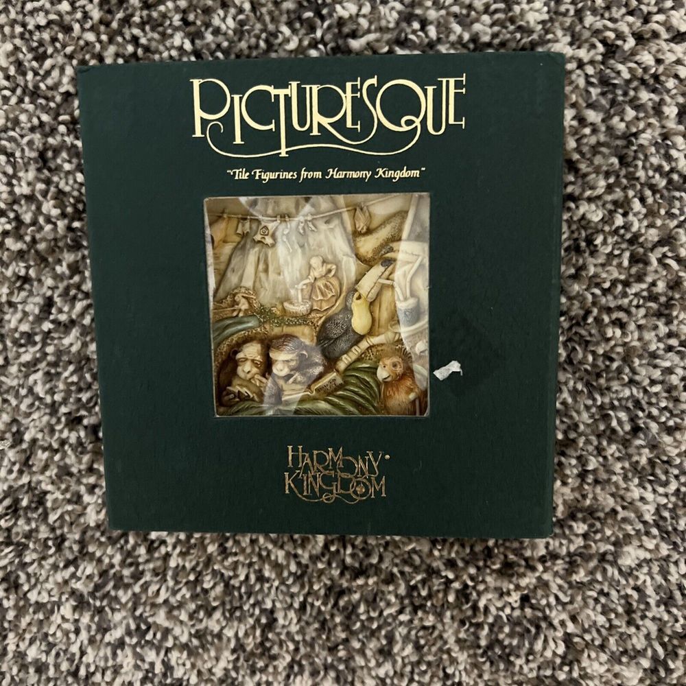 NIB Harmony Kingdom Picturesque Tile Figurine Noah's Park Krakatoa Lounge #PXNB2